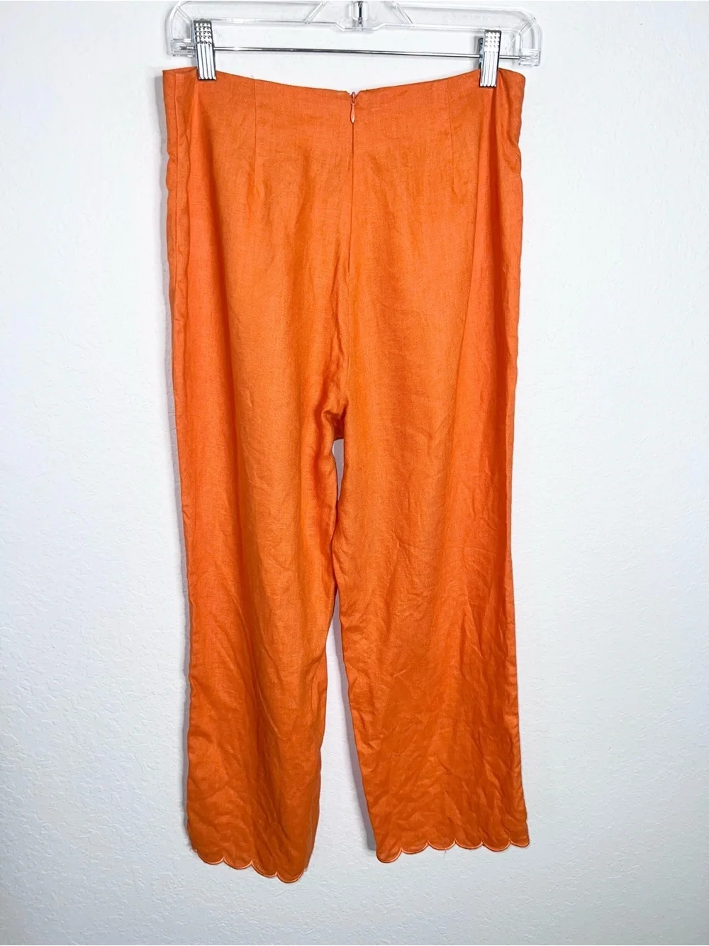 Reformation Liam Linen Pants Women’s Size 6 Petal Hem High Rise Straight B17